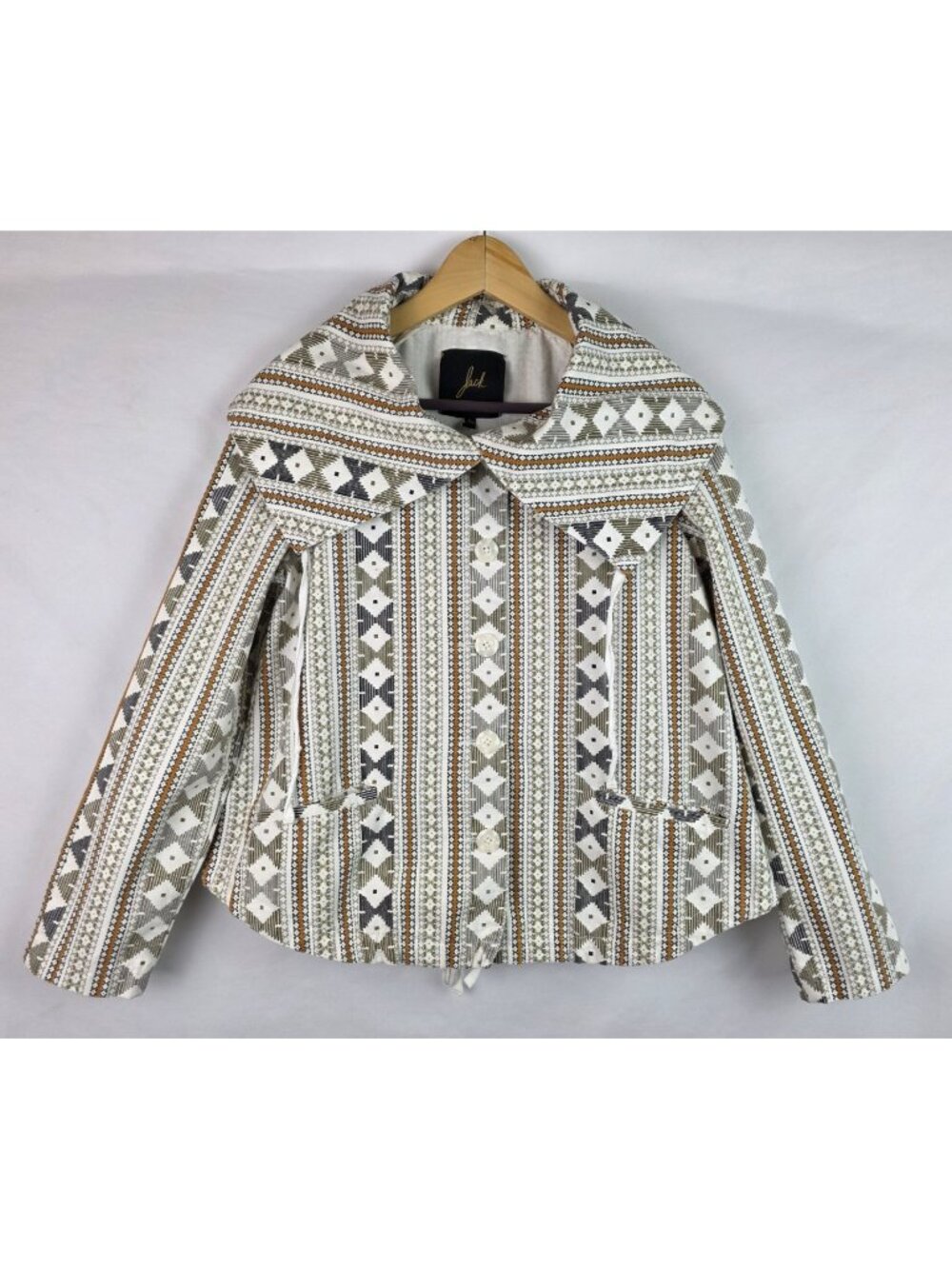 Jack by BB Dakota Jacket Women's Size Small Western Striped Oversized Collar